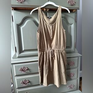 Wishlist olive Green Buttoned Tie Front Midi Sundress